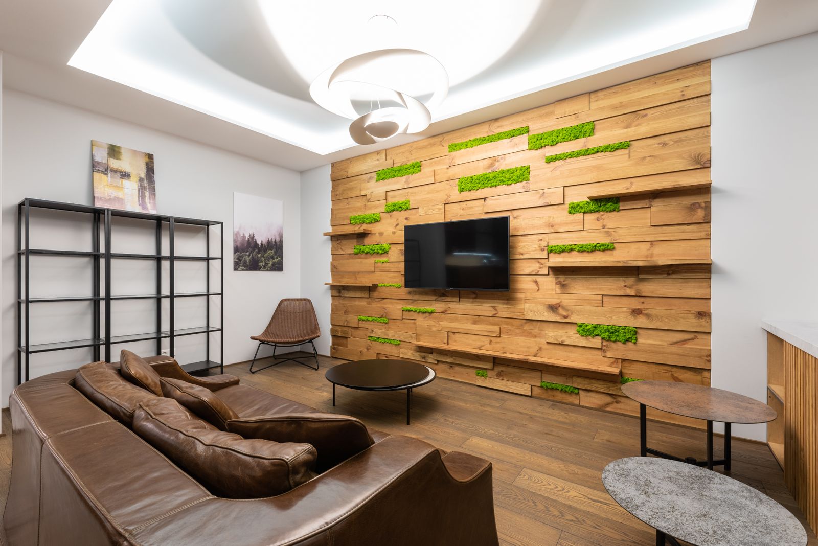Stock interior reference showing warm wood finishes around a television